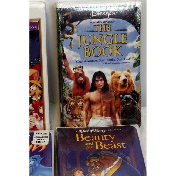 NEW VTG 4 Disney VHS Tape Movies Beauty Jungle Alice Aladdin Factory Sealed CC - Picture 3 of 10